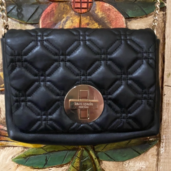 Kate Spade Quilted Leather Black Crossbody - Picture 3 of 10